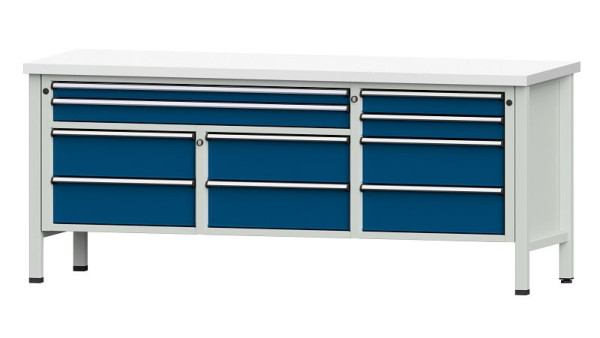 ANKE werkbanken kistwerkbank, model 285 V, 2000 x 700 x 840 mm, RAL 7035/5010, KSP 40 mm, 304.584