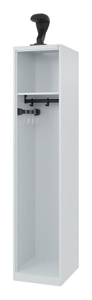 C+P Evolo brandweerkast, model EXPERT, 1 compartiment, H1850B400T500 mm, lichtgrijs, helmhouder, 0491015-12 S10003