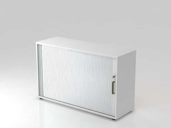 Hammerbacher rolluikkast horizontaal, 2OH 120cm strookgreep wit/zilver, 120x40x74,8 cm (BxDxH), V1732S/W/S/SG