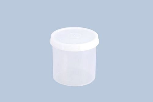 DENIOS schroefpot 500 ml, van PP, rond, transparant, met deksel, geschikt voor voeding, 14 stuks, 308398
