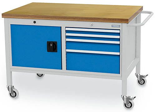 Bedrunka + Hirth gereedschapswagen T736 R 18-24, 3x100, 1x200 mm, lade volledig uittrekbaar 100%, 1200 x 750 x 859 mm, 04.12.05V