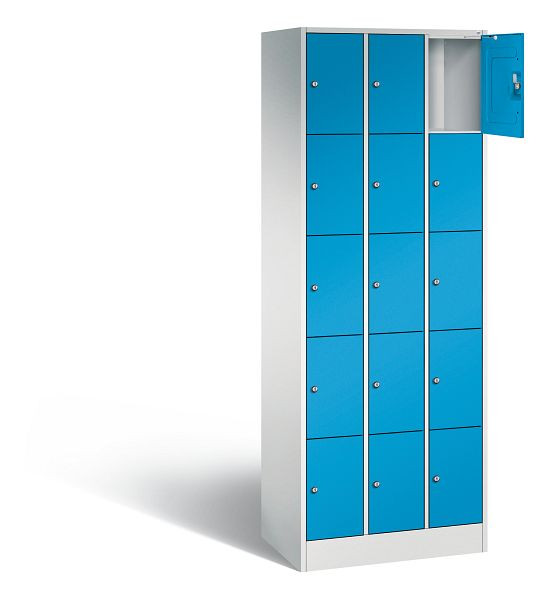 C+P lockerkast serie 8070, H1950xB680xD480mm, kleur: lichtgrijs/lichtblauw, 80700-30 S10011