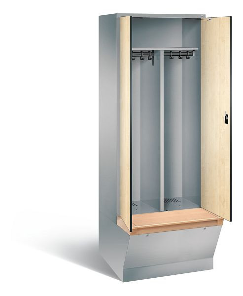 C+P zwart wit kastje Evolo, H2090xW810xD815mm, kleur: wit aluminium / Donau esdoorn decor, 48056-22 S10199