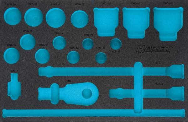 Hazet 2-componenten zachtschuiminleg, voor 163-406/20, afmetingen/lengte: 519 mm x 342 mm Organisatiesysteem maat: 3/3 (519 x 342 mm), 163-406L