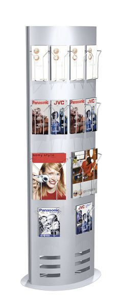 Kerkmann infozuil tec-art, breed, B 600 x D 320 x H 1650 mm, aluminium zilver, 44695714