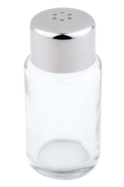 APS Zout-/peperstrooier, Ø 4 cm, hoogte: 9 cm, glas, roestvrijstalen deksel, gematteerd, 6 gaten (elk Ø 1,85 mm), 40438