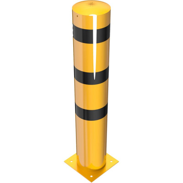 Stein HGS HGS stalen buispaal/rambeschermpaal -Bollard-, 1500mm, voor pluggen, geen oogjes, met gelaste stalen kap, 14696bg01