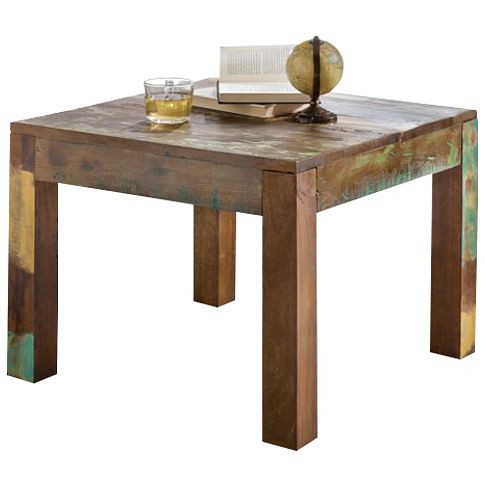 Wohnling salontafel KALKUTTA 60 x 47 x 60 cm, massief hout, shabby chic, vierkant, WL5.068