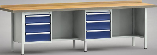 KLW standaard werkbank - 3000 x 700 x 840 mm L x D x H, WS382N-3000M40-E1631