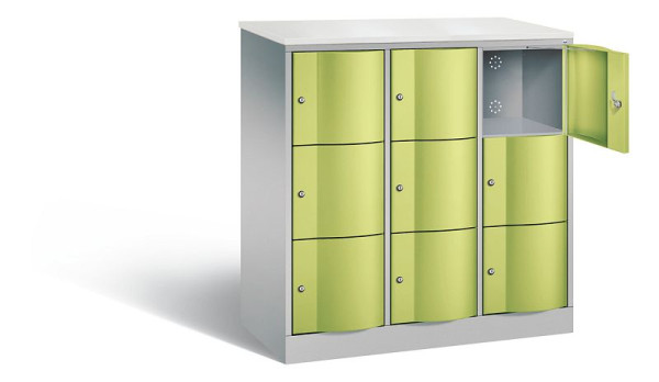 C+P lockerkast Resisto, H1255xB1148xD540mm, kleur: wit aluminium / virid groen, 8573-372 S10716