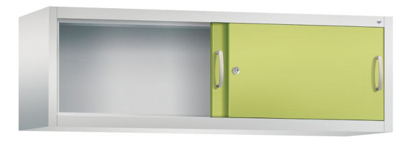 C+P opzetkast Acurado, H500xB1600xD400mm, kleur: lichtgrijs / viridine groen, beugelgreep, 1 niveau, 2144-00 S10100