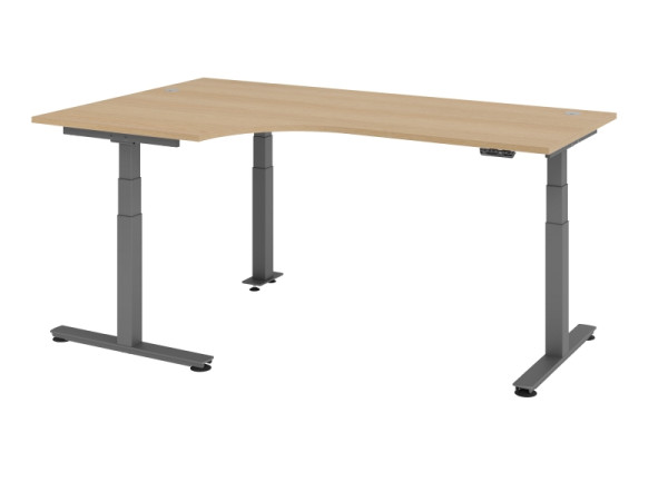 Hammerbacher zit-sta hoektafel elektrisch 200x120cm 90° eiken, VXDSM82/E/G