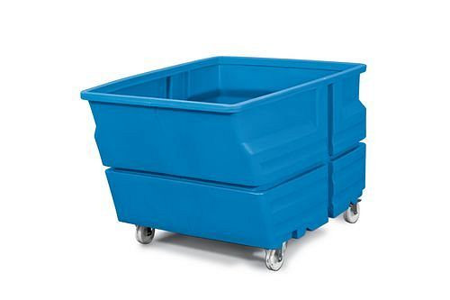 DENIOS systeemcontainer van polyethyleen (PE), met wielen, blauw