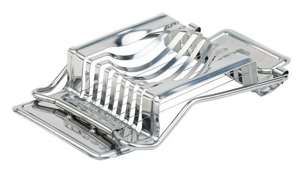 APS eiersnijder, 14,5 x 8 cm, hoogte: 2,5 cm, roestvrij staal, voor het in de lengte en dwars snijden van hardgekookte eieren, 88099