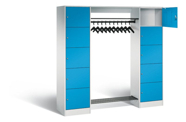 C+P open garderobe serie 8070, H1950xB1870xD480mm, kleur: lichtgrijs/lichtblauw, 82710-00 S10012