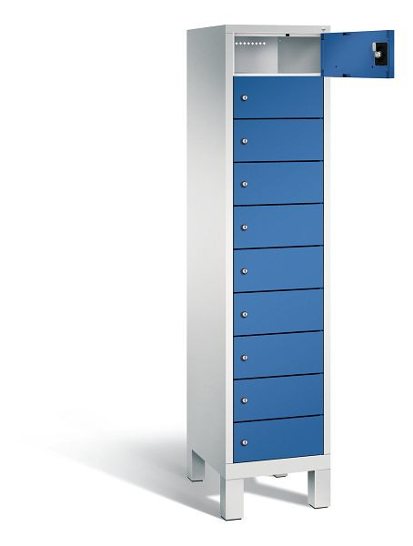 C+P lockerkast Evolo, H1850xB420xD500mm, kleur: lichtgrijs / gentiaanblauw, 48010-1210 S10022