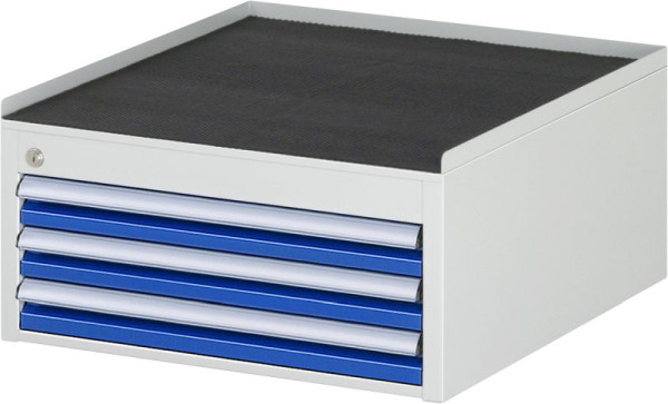 RAU ladekast serie 7000, B580xD650xH285mm, laden: 3xH60mm, metalen onderstel met 3-zijdige rolrand en antislipmat, 03-L1.2A-MT.11