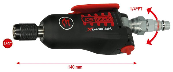 KS Tools 1/4" MONSTER Xtremelight mini-bit pneumatische slagmoersleutel met tuimelschakelaar, 108Nm, 515.3835