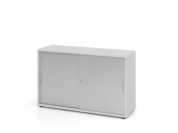 Hammerbacher schuifdeurkast 1752S BS, 2 OH, romp: grijs / voorkant: zilver, 120 x 40 x 74,8 cm (BxDxH), V1752S/5/S/BS