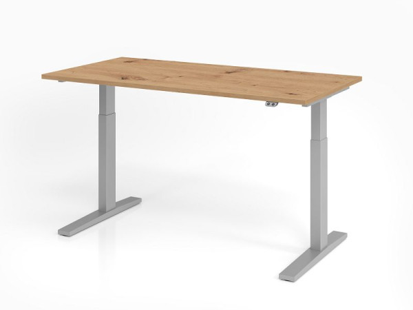 Hammerbacher bureau XMKA16, 160 x 80 cm, blad: knoestig eiken, 25 mm dik, ABS dikke rand, rechthoekige vorm, VXMKA16/R/S