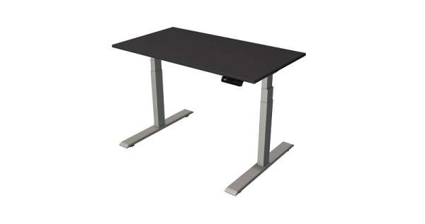 Kerkmann zit-statafel Thuiskantoor B 1200 x D 650 mm, elektrisch in hoogte verstelbaar van 630-1270 mm, antraciet/zilver (montage), 10189013