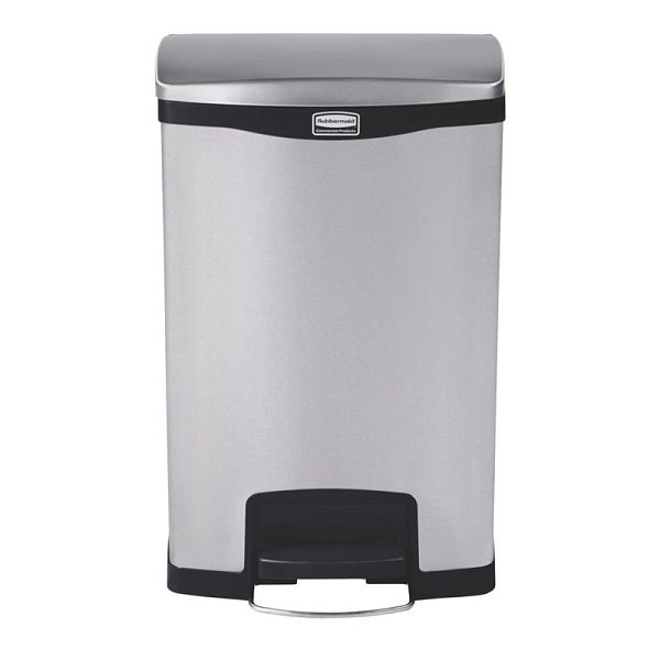 Rubbermaid Slim Jim pedaalemmer met voortrap roestvrij staal 50L, GE938