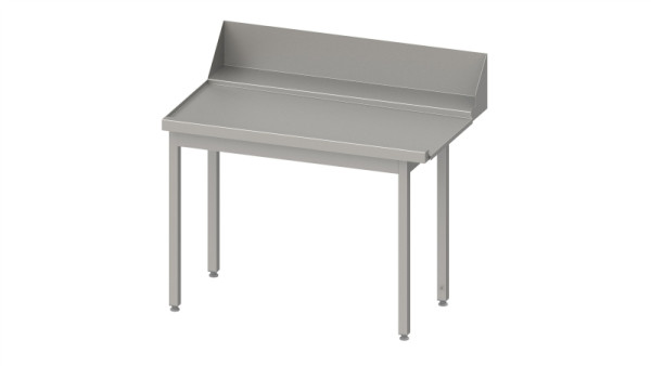 Stalgast afvoertafel "Pro", korfgeleider met afschot, 1700x750x880mm, montagezijde links, opstand: 200mm en zwembadpaneel, gelast, VAL17713LA