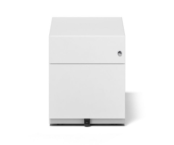 Bisley rolcontainer Note™ met handgreeplijst, 1 universele lade, 1 HR lade, verkeerswit, NWA79M7BF696