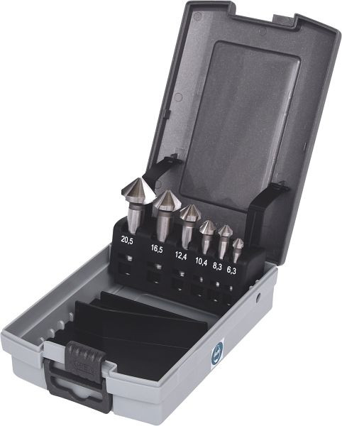 KS Tools HSS kegel- en ontbraamverzinkset, kunststof cassette 6-delig, 336.0446