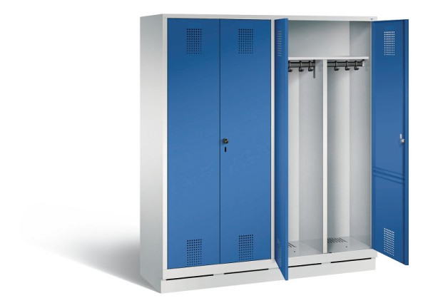 C+P zwart wit kastje Evolo, H1800xW1590xD500mm, kleur: lichtgrijs / gentiaanblauw, 48022-42 S10011