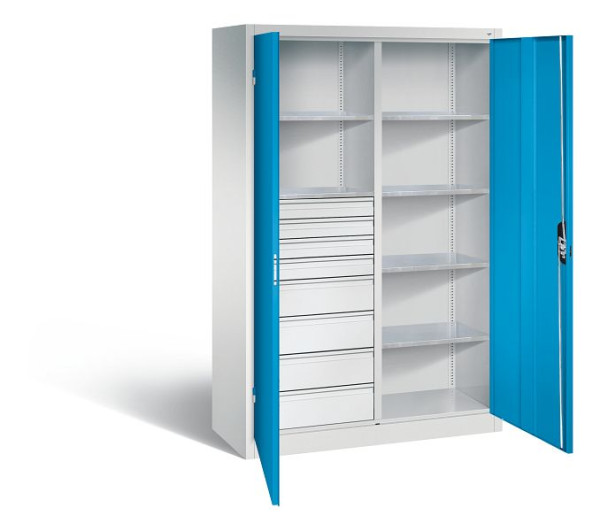C+P Werkstattschrank mit 8 Schubladen, H1950xB1200xT500 mm, Lichtgrau/Lichtblau, 8931-3055 S10009