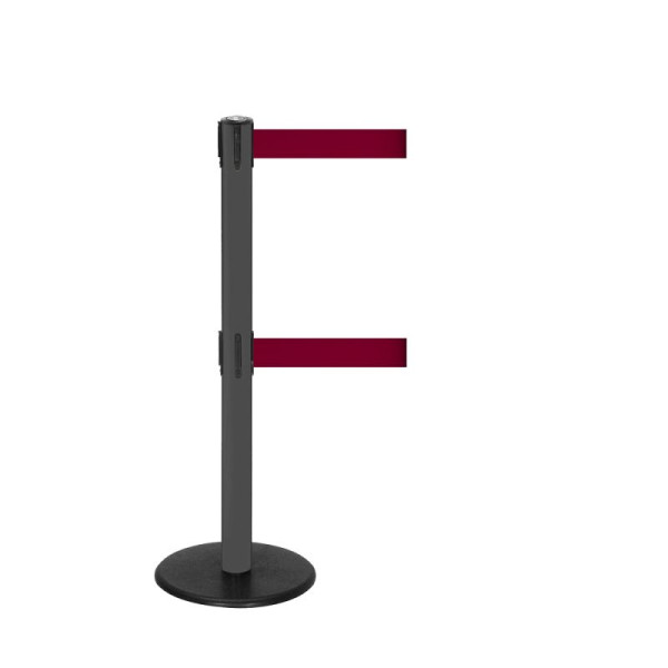 Stein HGS HGS personengeleidingssysteem -P-Line Duo-, antraciet, bordeaux, met magnetisch banduiteinde, bandlengte: 2 x 2,3 m, 36399-1404
