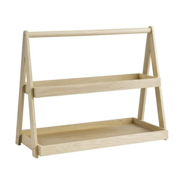 APS Etagère, 2-laags -VALO-55,5 x 26,5 cm, hoogte: 44,5 cm, eikenhout (geolied), 14011