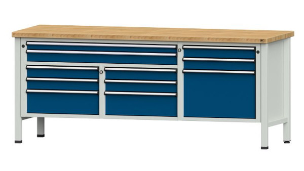 ANKE werkbanken kistwerkbank, model 283 V, 2000 x 700 x 840 mm, RAL 7035/5010, BMP 40 mm, 304.548