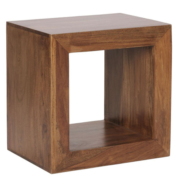 Wohnling staande plank MUMBAI massief sheeshamhout 44cm hoog, design houten plank natuurproduct, WL1.206
