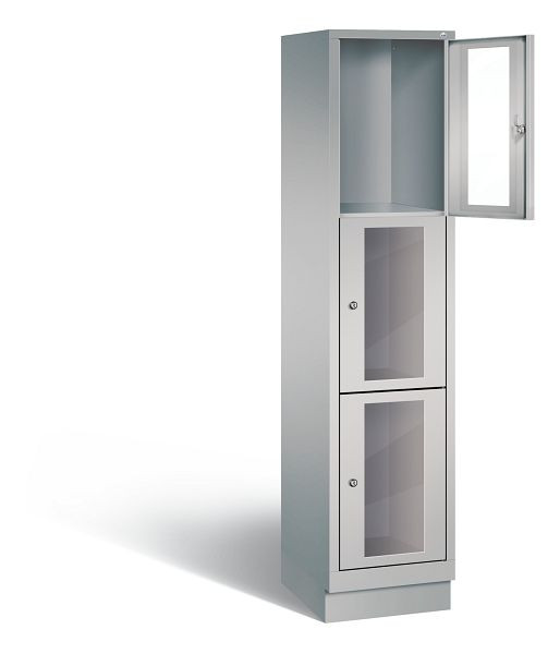 C+P lockerkast Classic, H1800xB420xD500mm, kleur: wit aluminium, 8020A123 S10009