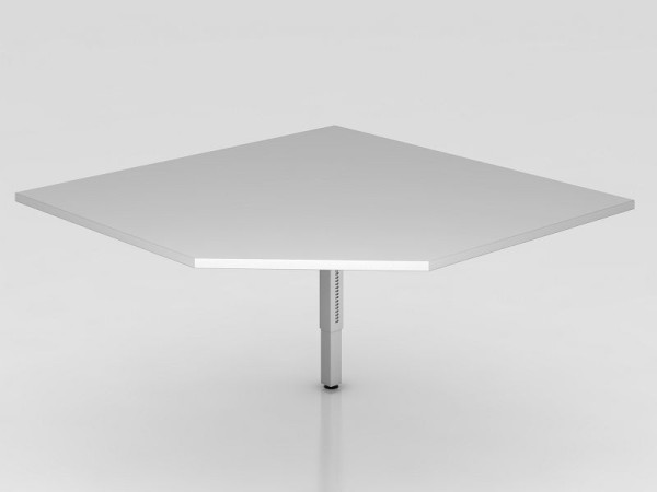 Hammerbacher tussenplaat trapeziumvormig / steunvoet vierkant grijs/zilver, vierkante vorm met afgeschuinde hoek, VRT12/5/S