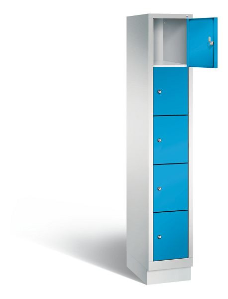 C+P lockerkast Evolo, H1800xB320xD500mm, kleur: lichtgrijs/lichtblauw, 48020-105 S10009