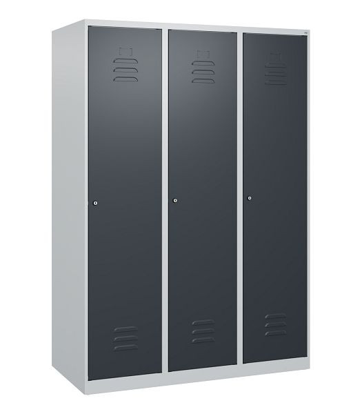 C+P luierkluis Classic PLUS met middenwand, 3 vakken, 1700x1200x500mm, 7035/7016, cilindersloten, 0800007-32F S10020