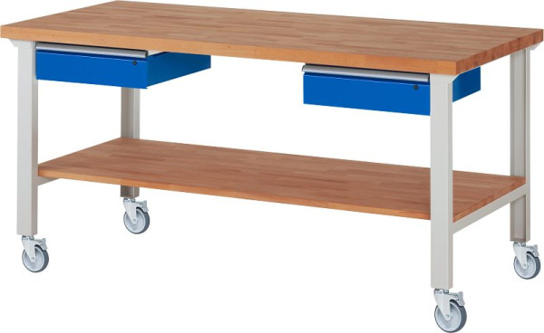 RAU verrijdbare werkbank 7002A7, 2000x900x1000mm, 4 zwenkwielen, 05-7002A7-209B4S4.11