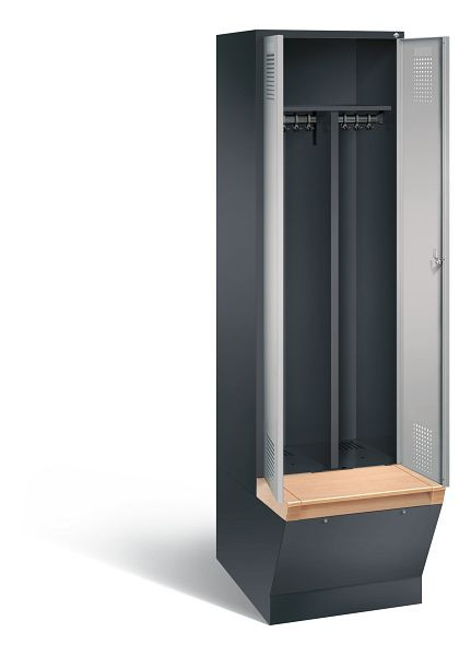 C+P zwart wit kastje Evolo, H2090xW610xD815mm, kleur: zwart-grijs/wit aluminium, 48056-20 S10221