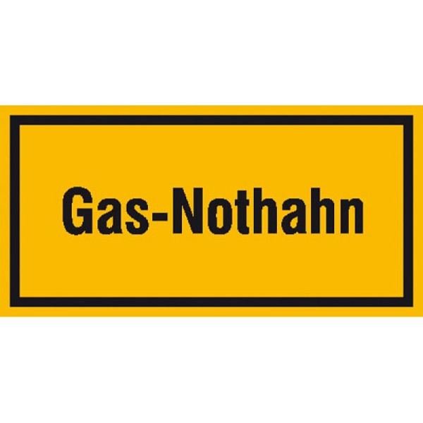 Stein HGS HGS informatiebord voor bedrijfsidentificatie, gasnoodkraan, 200x100mm/folie, zelfklevend, 21.5857