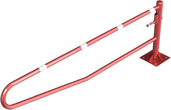 Schake draaihekboom, voor deuvelbevestiging, thermisch verzinkt, totale breedte: 3000 mm, voor hangslot, 413_301VBP