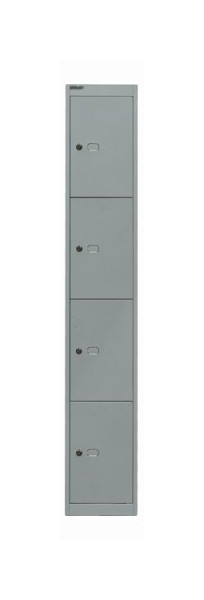 Bisley kantoorlockerkast, 1 vak, 4 vakken, zilver, CLK184355