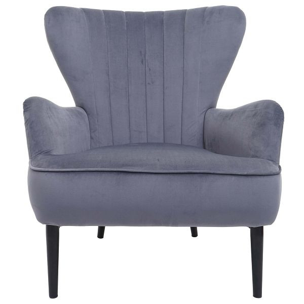 Mendler fauteuil HWC-K37, cocktailstoel, gestoffeerde fauteuil, fluweel, grijs, 89737