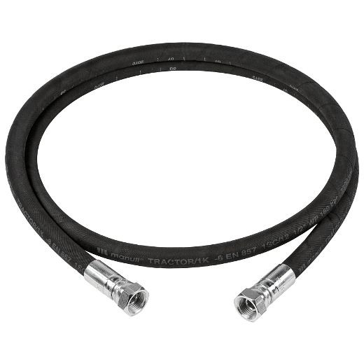 ELMAG rubberslang 1/2', 4 mt., 150 bar voor persluchtoliepompen POP, 12,7x18,5 mm, aansluitingen IT 1/2' x AG 1/2', 33082