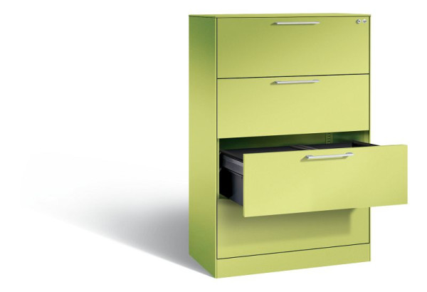 C+P hangarchiefkast Asisto, H1310xB800xD435mm, kleur: Viridin groen / Viridin groen, beugelgreep, 146023-412 S10162