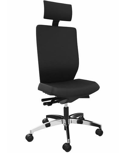 DENIOS Stilo ES operator bureaustoel, Syncro 3D balance technologie, aluminium onderstel, neksteun, zwart, 292424