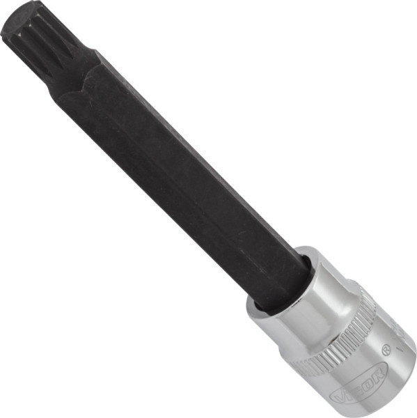 VIGOR-schroevendraaierbit, hol vierkant 10 mm (3/8 inch), inwendig meertands profiel XZN, M9, lengte: 93 mm, voor handbediening, V6117