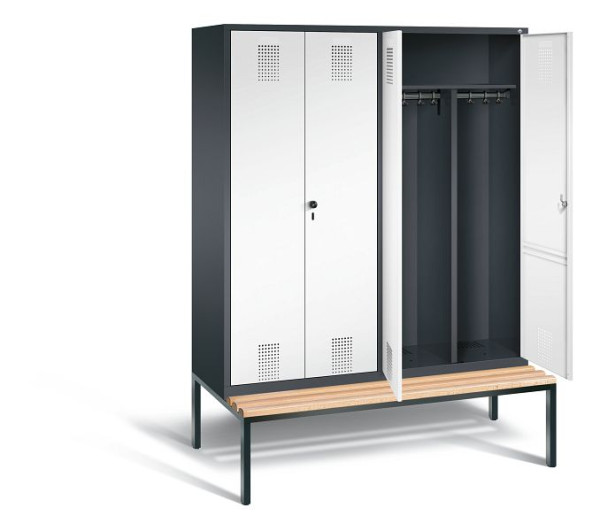 C+P zwart wit locker Evolo, H2090xW1590xD815mm, kleur: zwart grijs / verkeerswit, 48052-42 S10052